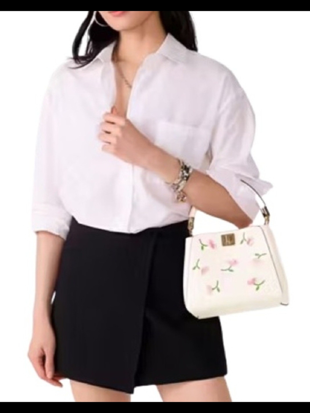 EUC Kate Spade Top Handle with Pink Floral Design